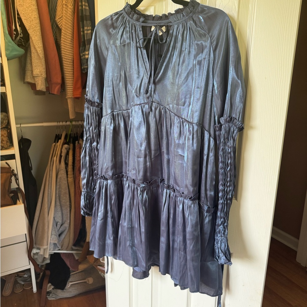 Mustard Seed Metallic Navy Dress